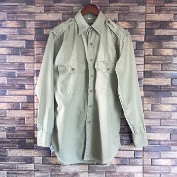 Vintage 1940s WW2 Regulation Army Officers Shirt Size 15/33 - Picture 1 of 17